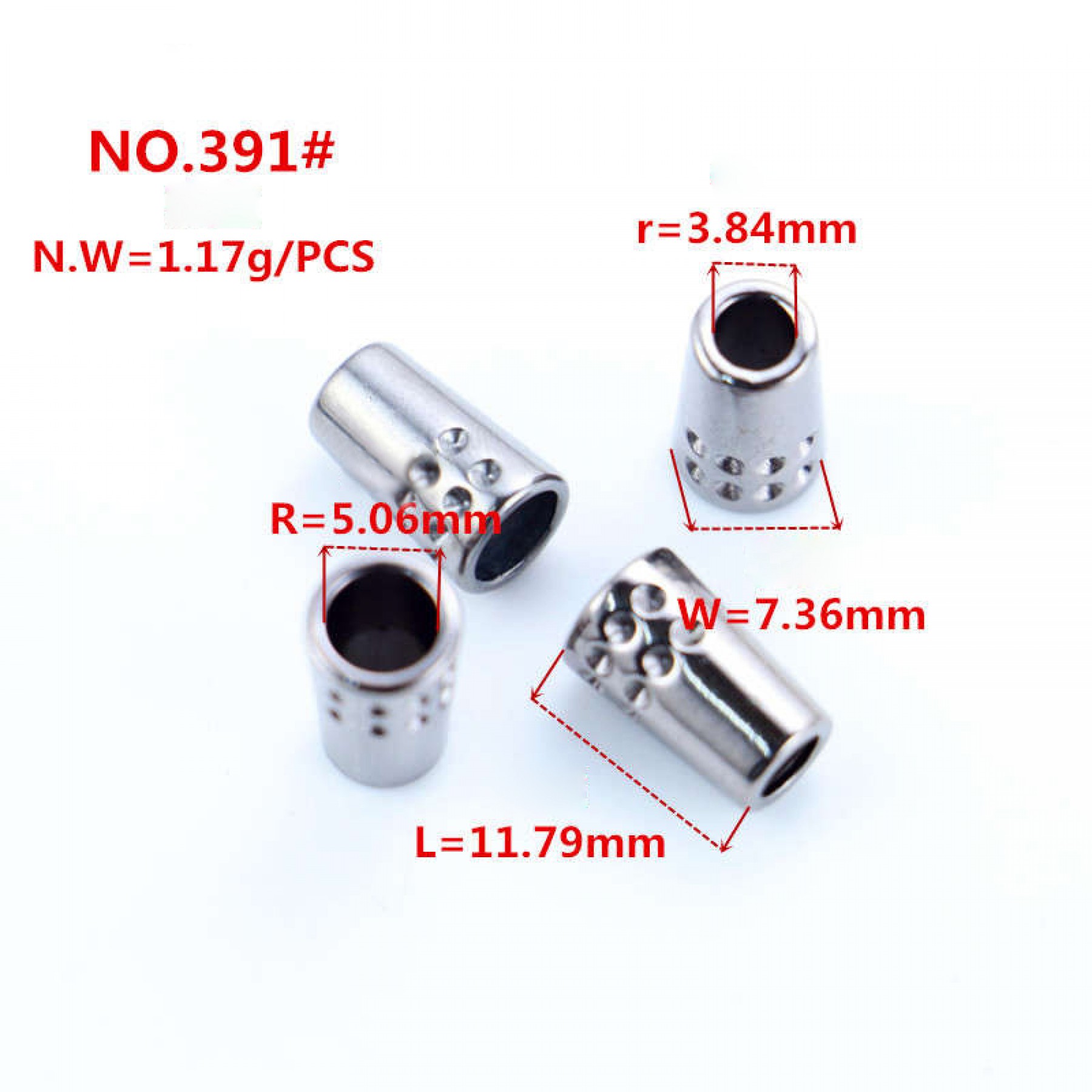 Bronze/Gold/Platinum/Rose Gold/Matte black/White/Glossy black-Alloy End Stopper