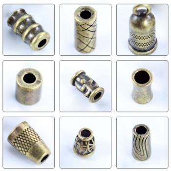 Gold/Bronze/Rose Gold/Glossy black/White/Platinum/Matte black-Alloy End Stopper